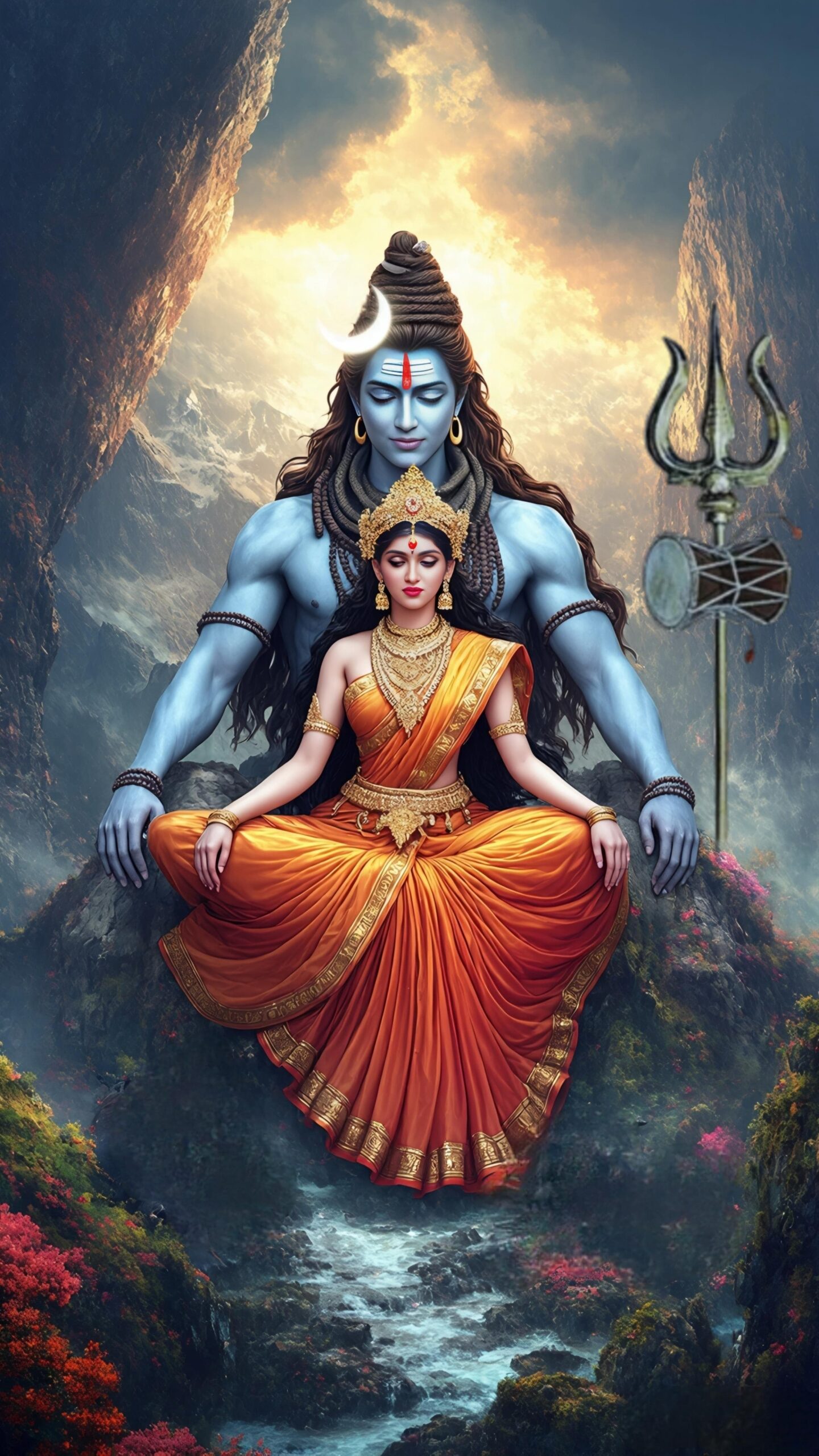 Lord shiva and Maa Parvati Facebook Story