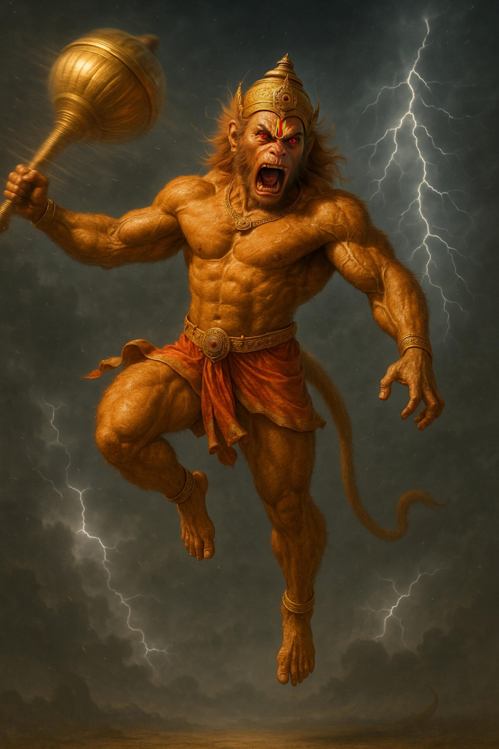 Fierce Lord Hanuman in Storm – 4K HD Divine Warrior Wallpaper 25 Hanuman ji hd image