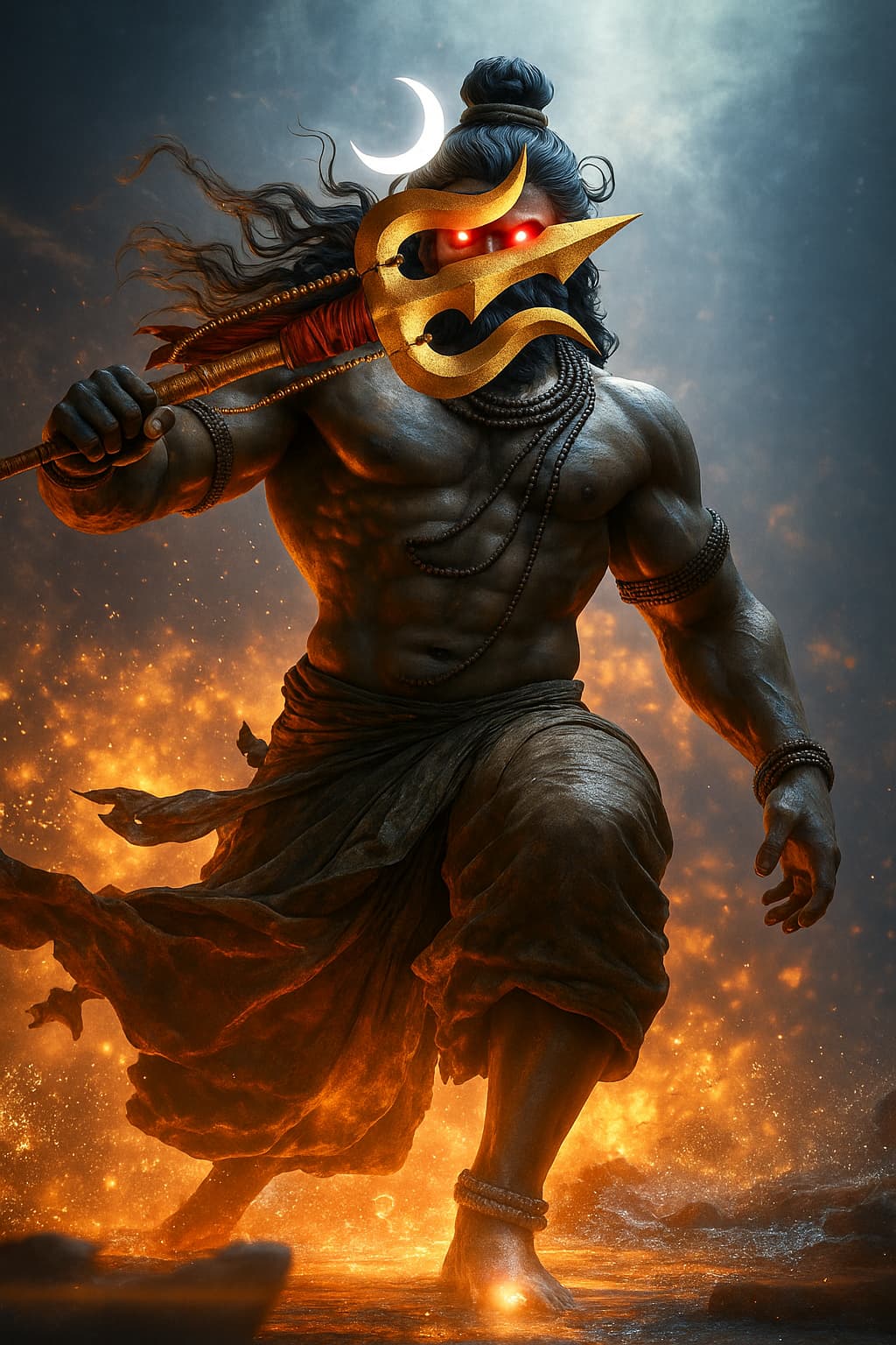 Fierce Lord Shiva with Trident – Tandav Pose 4K HD Wallpaper 25 Fierce Lord Shiva HD Wallpaper