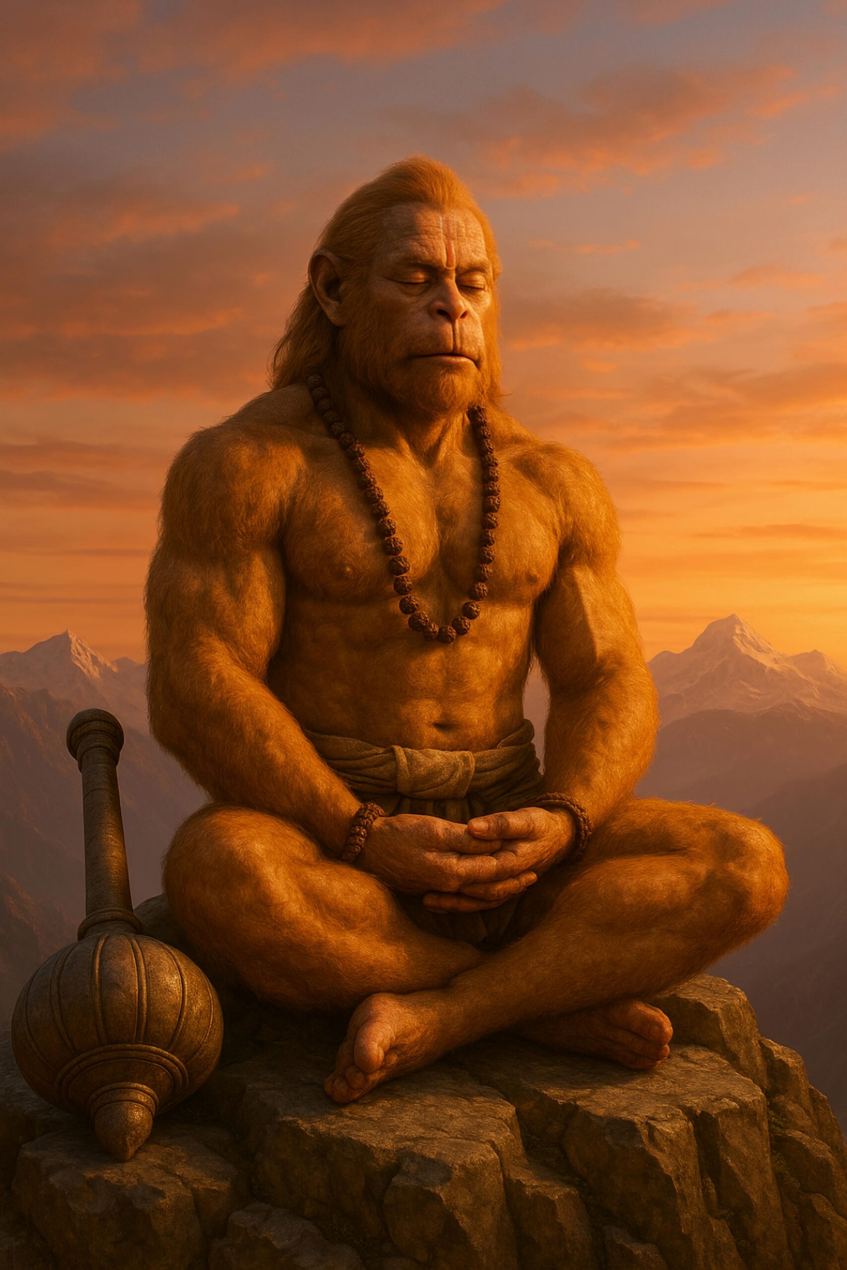 Hanuman Ji in Deep Meditation – 4K Ultra-HD Spiritual Wallpaper 25 Hanuman Ji HD images