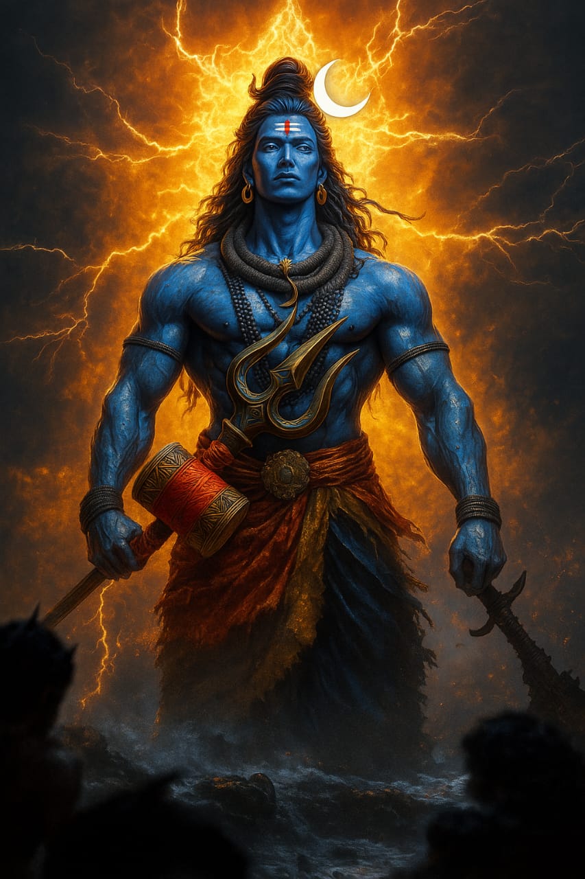 Lord Shiva in Fierce Divine Form with Trishul and Thunder – 4K HD Wallpaper 25 Lord Shiva in Fierce Divine Form with Trishul HD Images