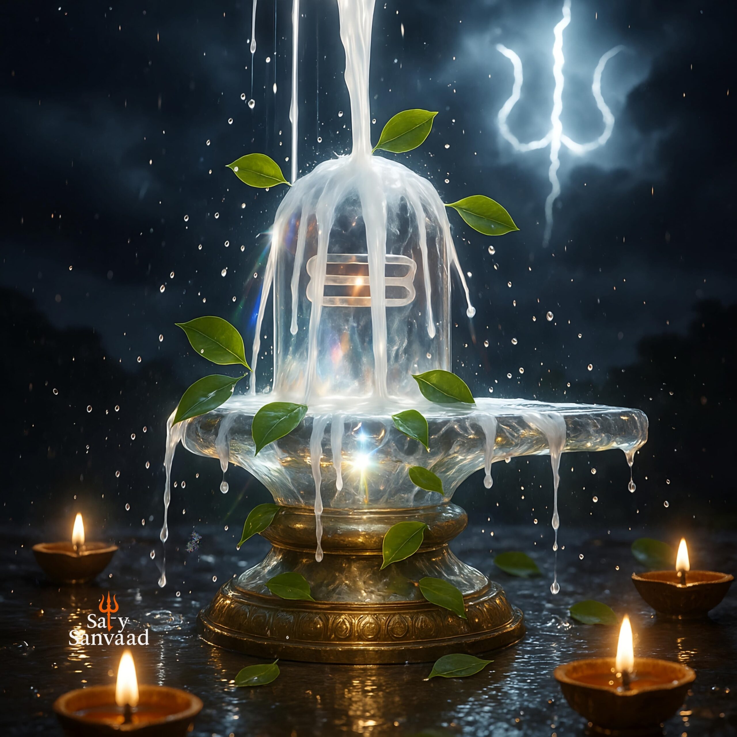 Lord Shiva in Meditation with Nandi – 4K HD Spiritual Wallpaper 26 Abhishekam of Shivling