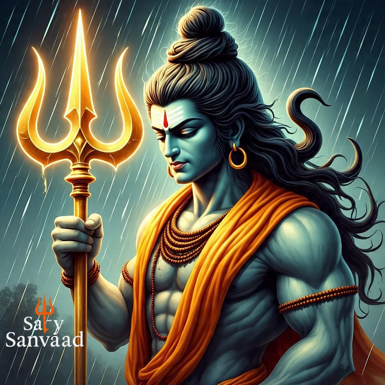 Divine Focus of Mahadev – Glowing Trishul Shiva Wallpaper 1 Divine Focus of Mahadev