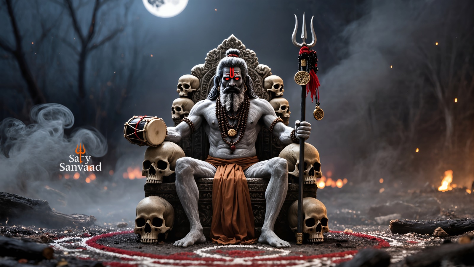 Aghori Art – Dark Spiritual & Mystical Digital Collection 12 Lord Shiva Wallpaper