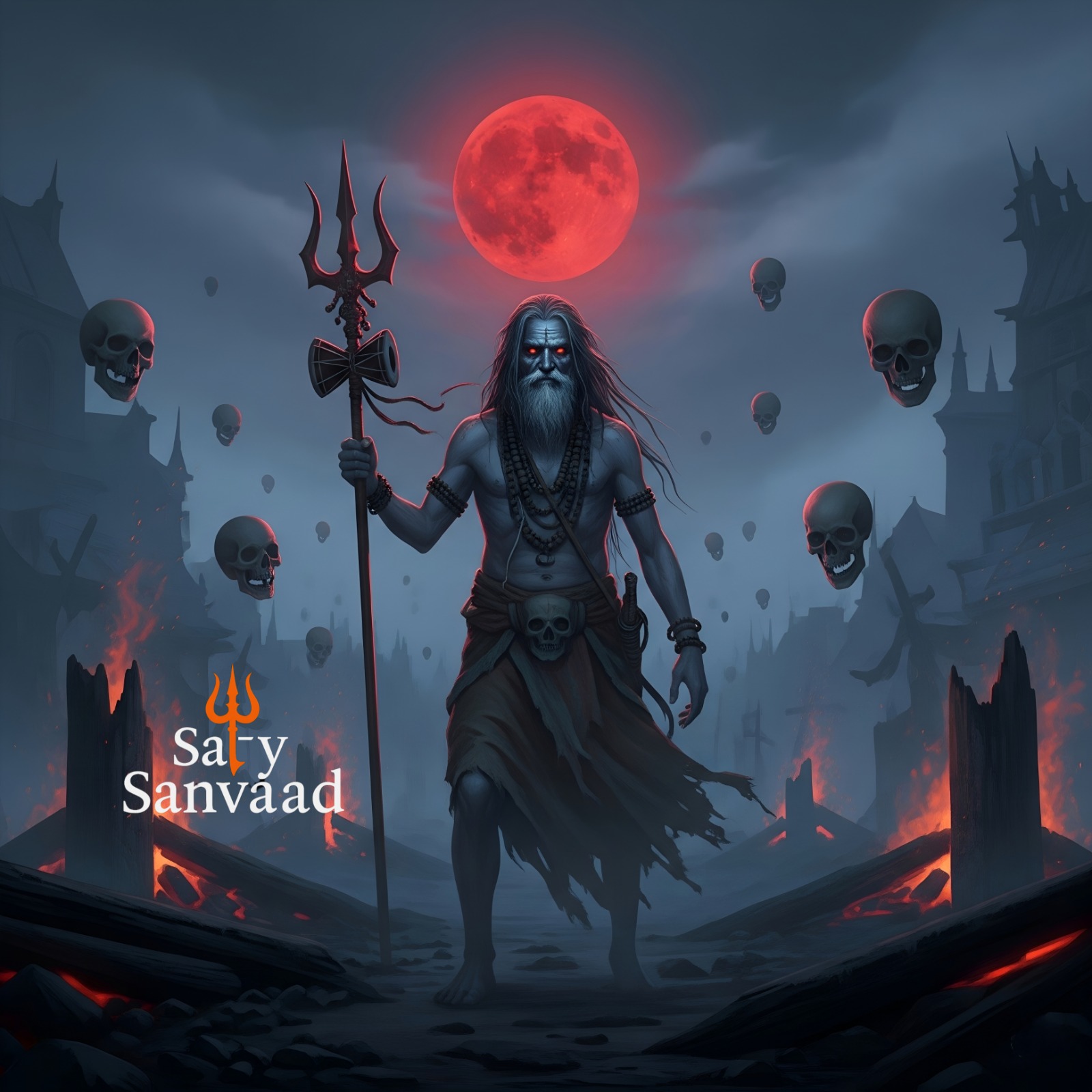 Aghori Art – Dark Spiritual & Mystical Digital Collection 6 Lord Shiva Wallpaper