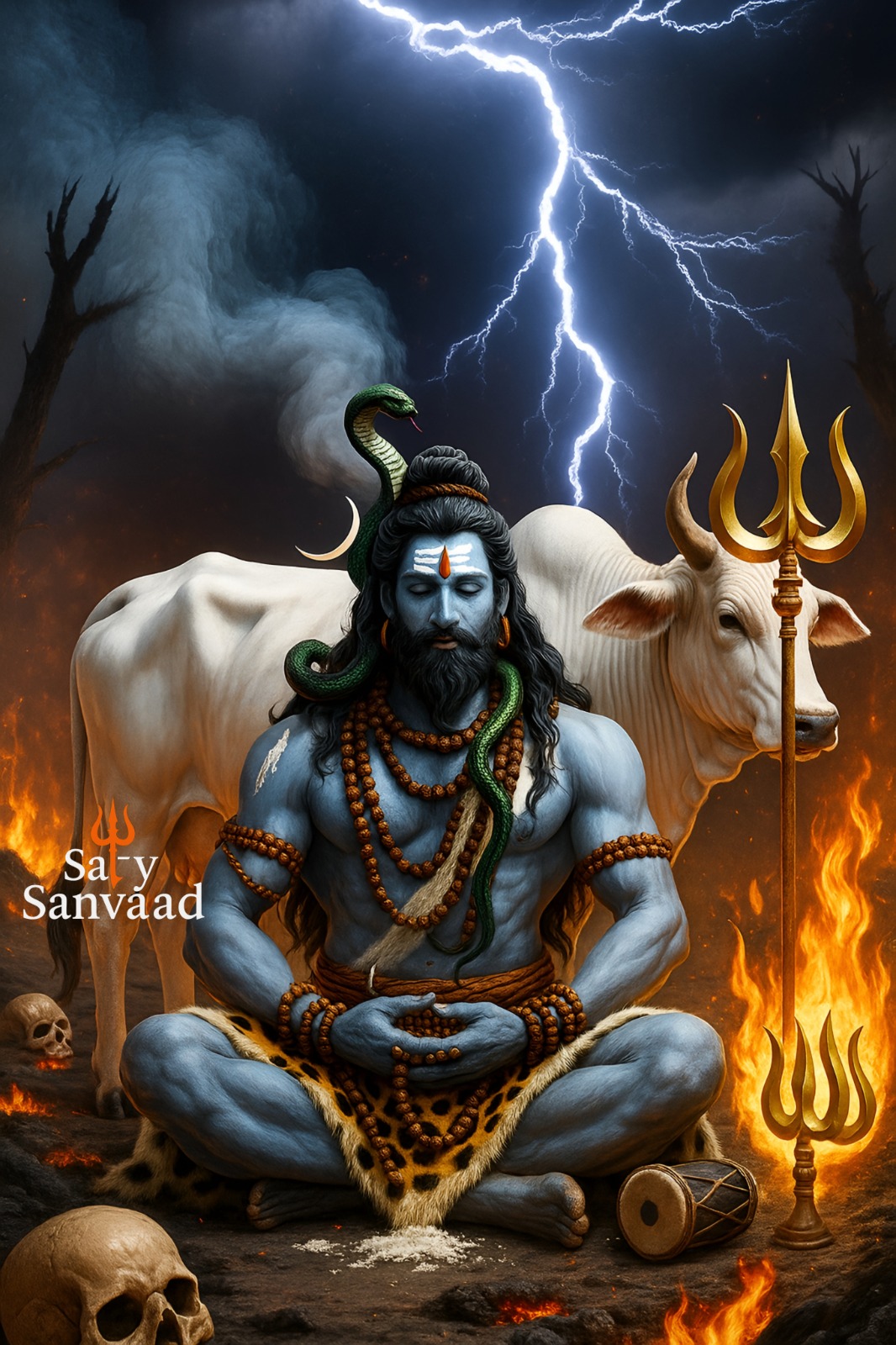 Lord Shiva with Nandi | Trishul and Firestorm 1 Lord Shiva with Nandi