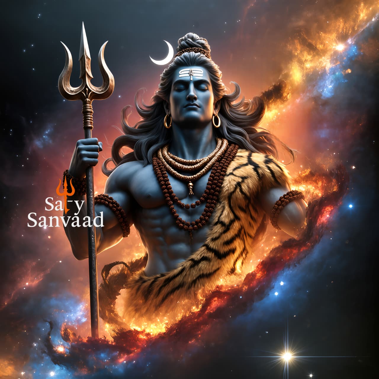 Shiva HD 4k Wallpaper 37 Cosmic Shiva Trident of the Universe HD Wallpaper Satya Sanvaad Series